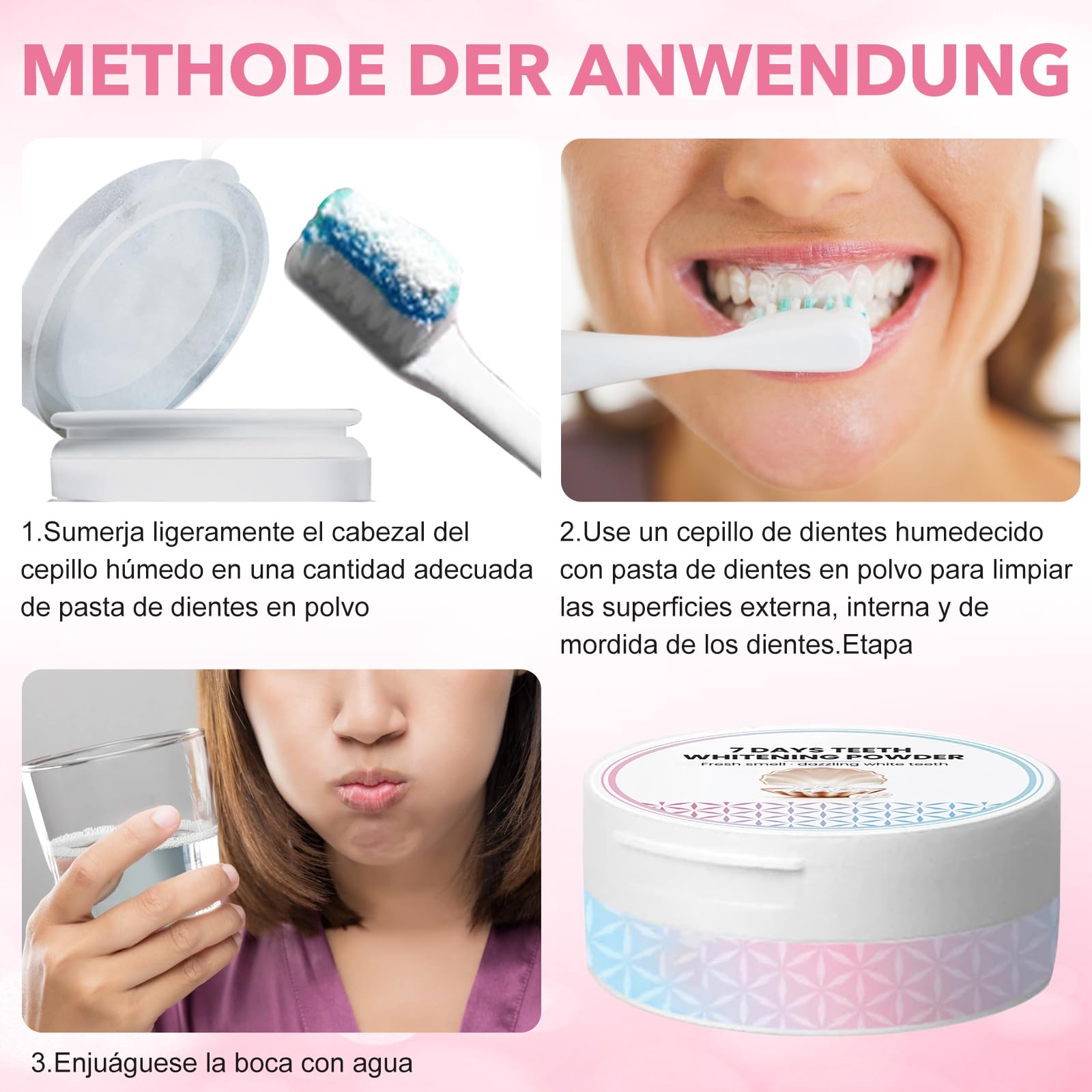 Blanqueador Dental Profesional,Polvos Blanqueadores Dientes,Blanqueamiento Dental Eliminación Profunda de Manchas,Eficaz Para Fortalecer Dientes y Encías,Suave Para Dientes Sensibles(white) — view 6
