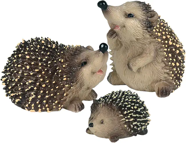 3 Garten Igel Deko Figuren - Lebensechte Gartentiere für Terrasse & Balkon