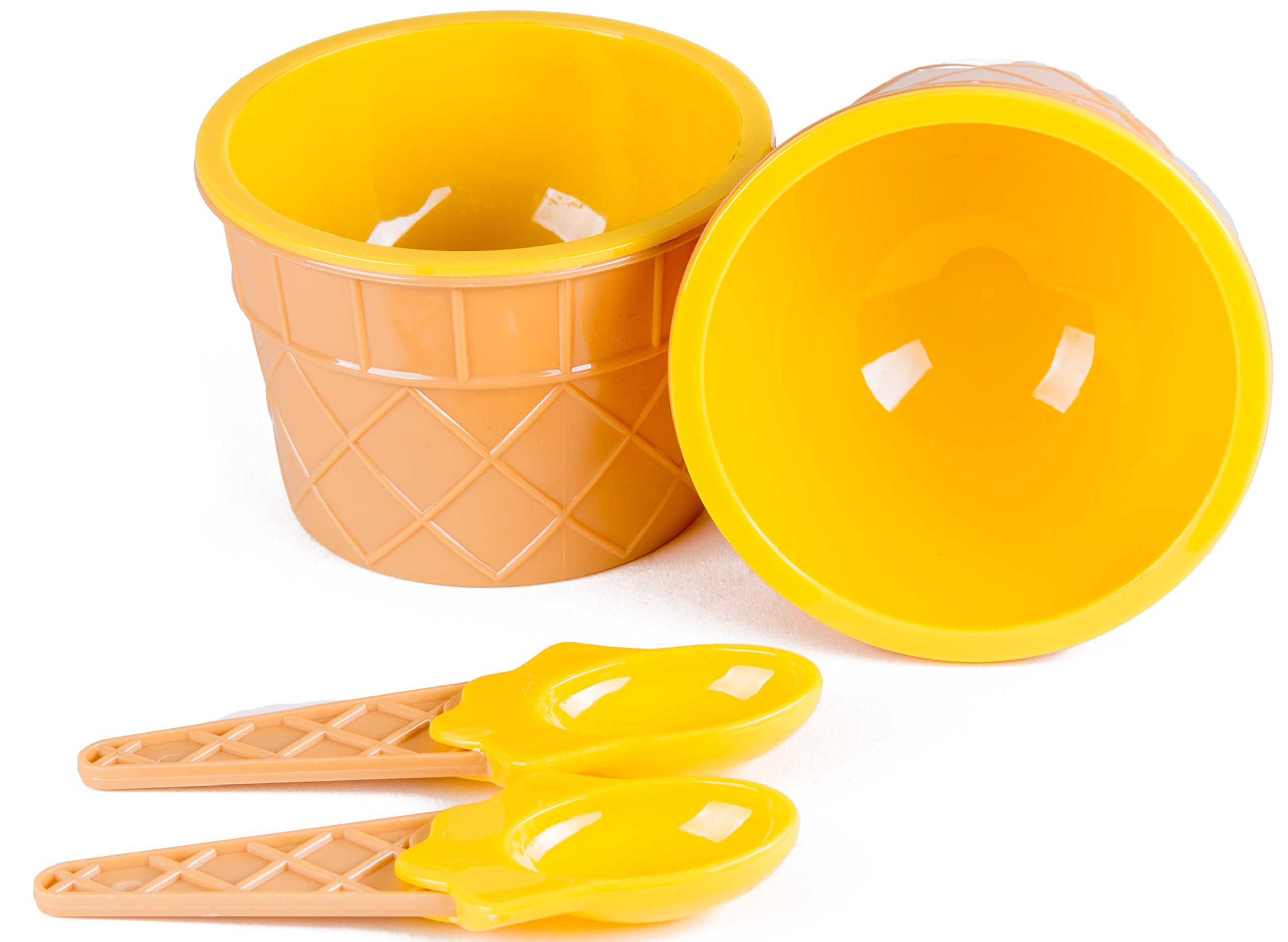 Buy Ice Cream Cups with Spoons / Large Plastic Dish with Spoon / Dessert Sundae Frozen Yogurt