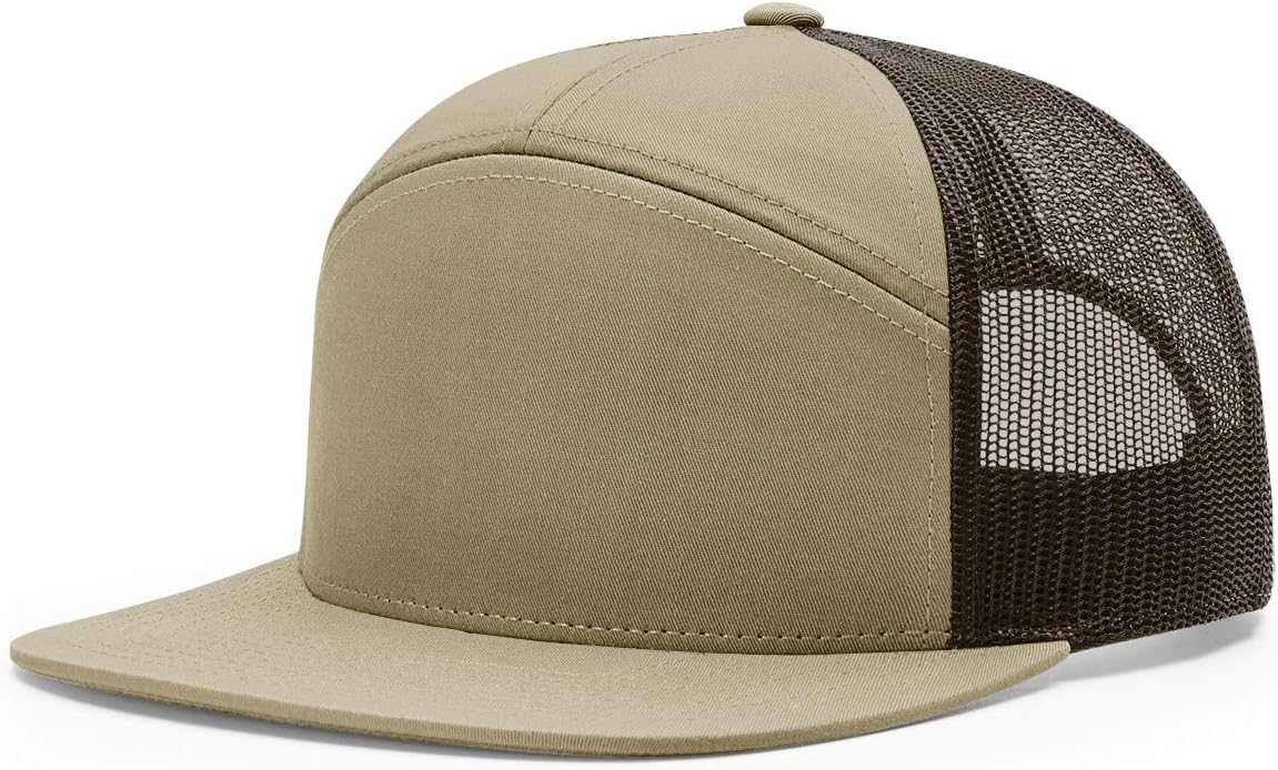 Seven-Panel Trucker Leather Patch Cap by Richardson