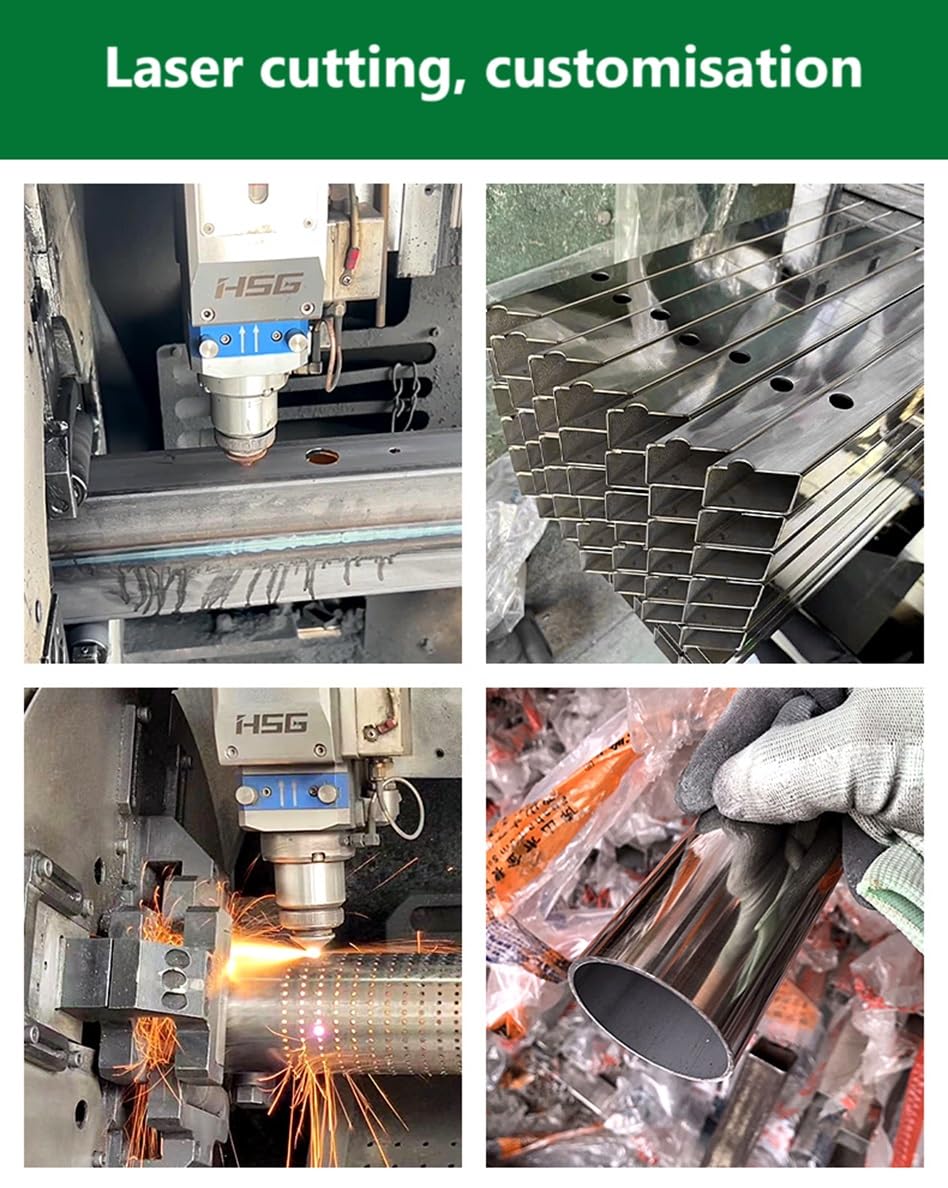 Tube carré inox 304, 2 pcs,ép.xCxCxL:1x25x25x300mm(0.1x2.5x2.5x30cm)