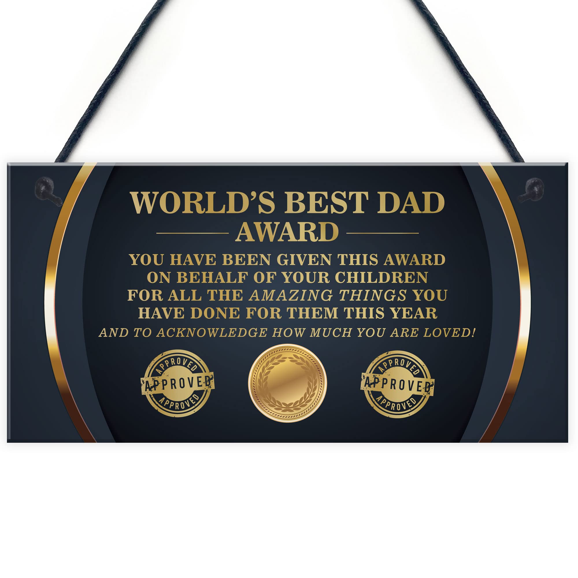 Red Ocean BEST DAD AWARD Dad Sign Fathers Day Gift From Daughter Son Dad Gifts For Birthday Gift For Him Thank You Gift