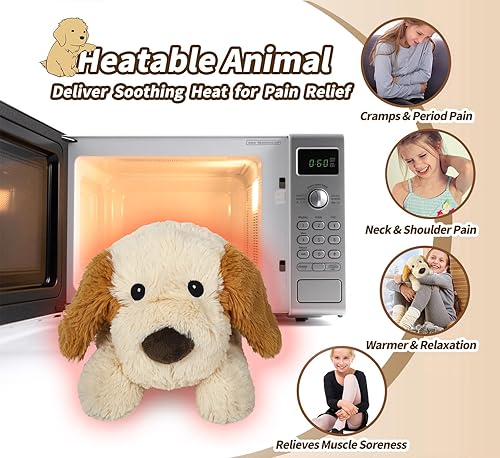 Miniatura 3 de Animales de peluche para cachorros, para microondas, adorable peluche esponjoso para mayor calidez, juguetes de peluche para cachorros, con aroma a