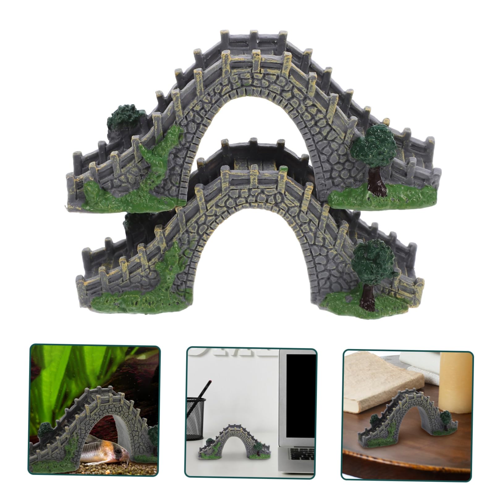 HANABASS 4piezas Miniatura Puente De Plástico para Jardín Miniatura Decoración De Escenas y Acuarios Modelo De Puente Artificial para Paisajismo