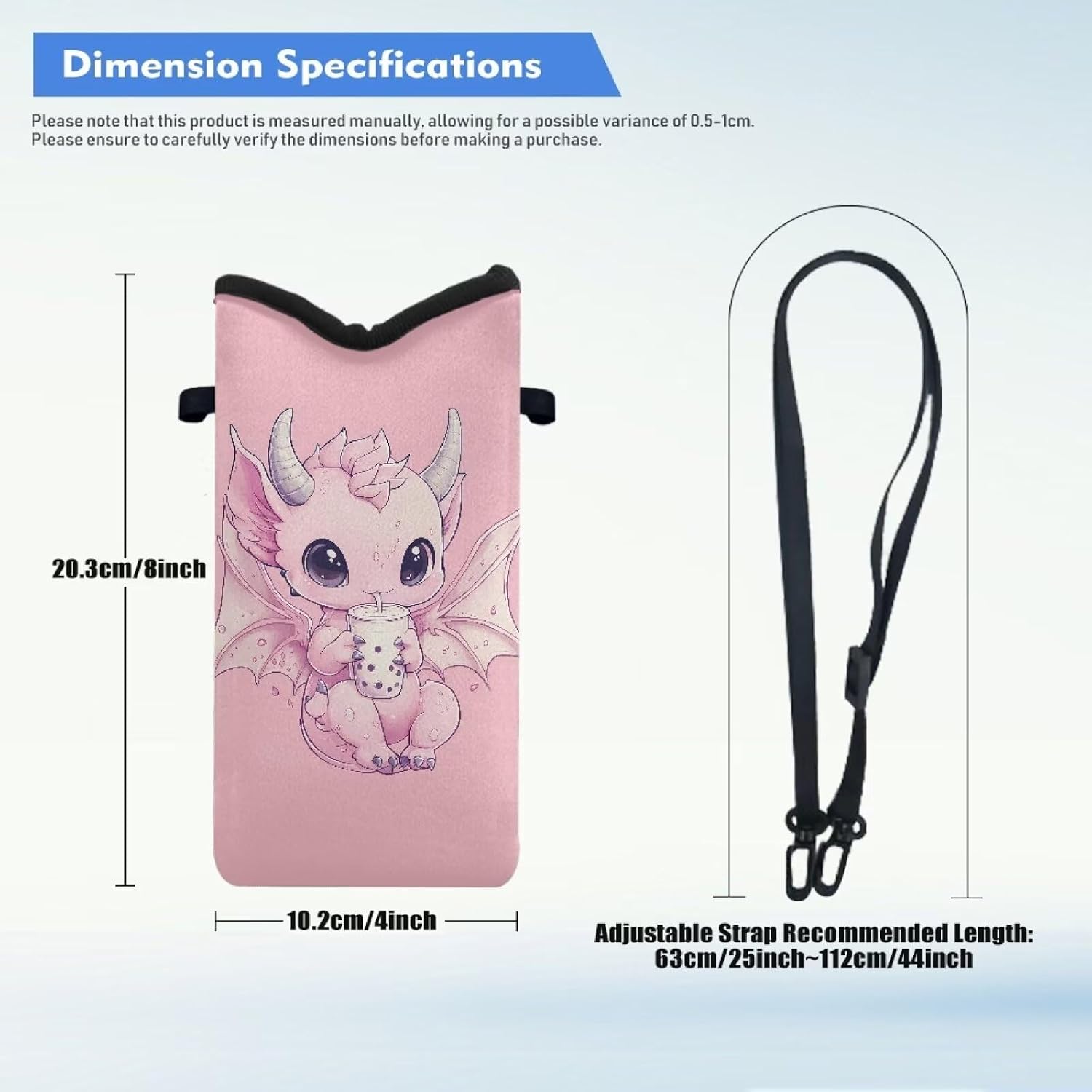 Cartoon Axolotl Print Dating Working Cell Phone Sleeves Fashion Portable Cell Phone Bag for Women Men with Adjustable Buckle Small Cell Phone Bag