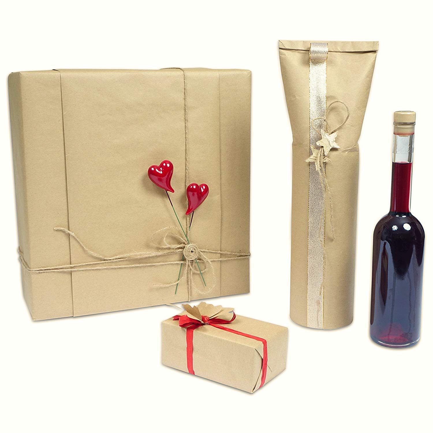 MM WILL CARE - WE WILL CARE YOUR PRODUCTS Arts Brown Jute Twine Kraft Paper Roll for Gift Wrapping (10 m) 4