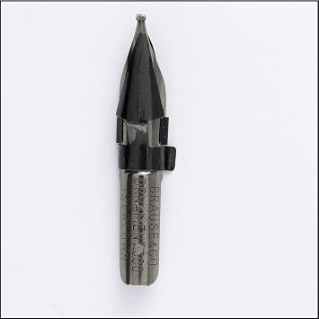 Brause - Ref 50015B - Ornament 1.5 mm Nibs Pack of 50 - Metallic with Round Point, Solid Metal Construction - Suitable for Titling & Ornamentation - Palette Nib, Ornamental Nib