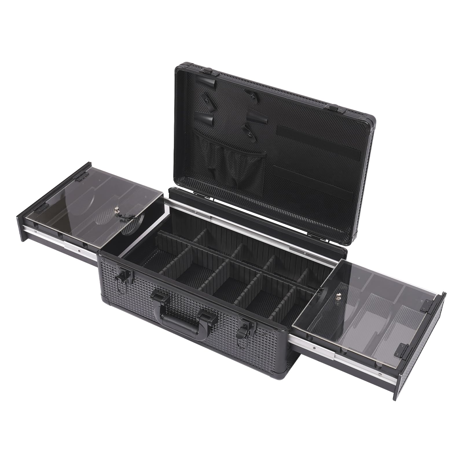 InnaMall Professional Barber Case, Portable Professional Barber Carry Travel Case Detachable Aluminum Alloy Hairdressing Tool Versatile Salon Hair
