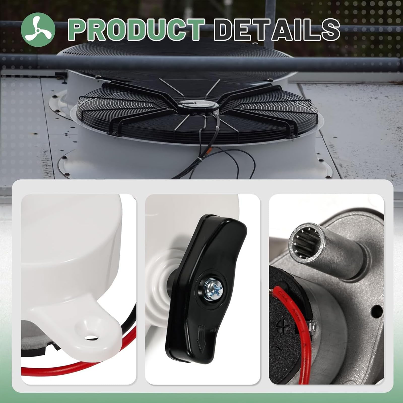 K6010 81 - Motor de elevación de ventilador de ventilación de 17 velocidades con carcasa resistente a los rayos UV y tornillos de acero inoxidable, tornillos de motor de acero inoxidable