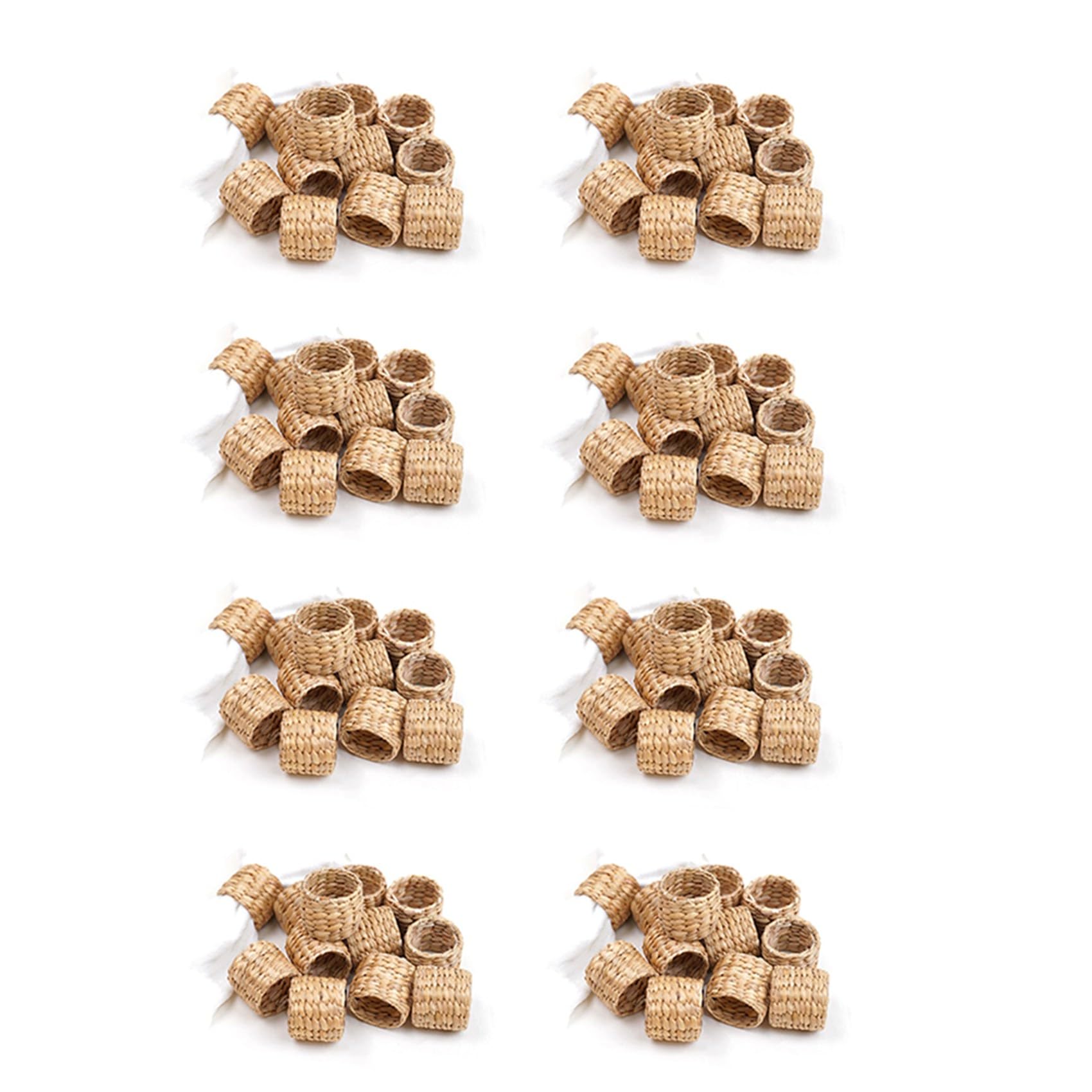 Hndhbfgrt 96Pcs Napkin Rings,Water Hyacinth Napkin Holder Rings - Rustic Napkin Rings for Birthday Party, Dinner Table Decoration