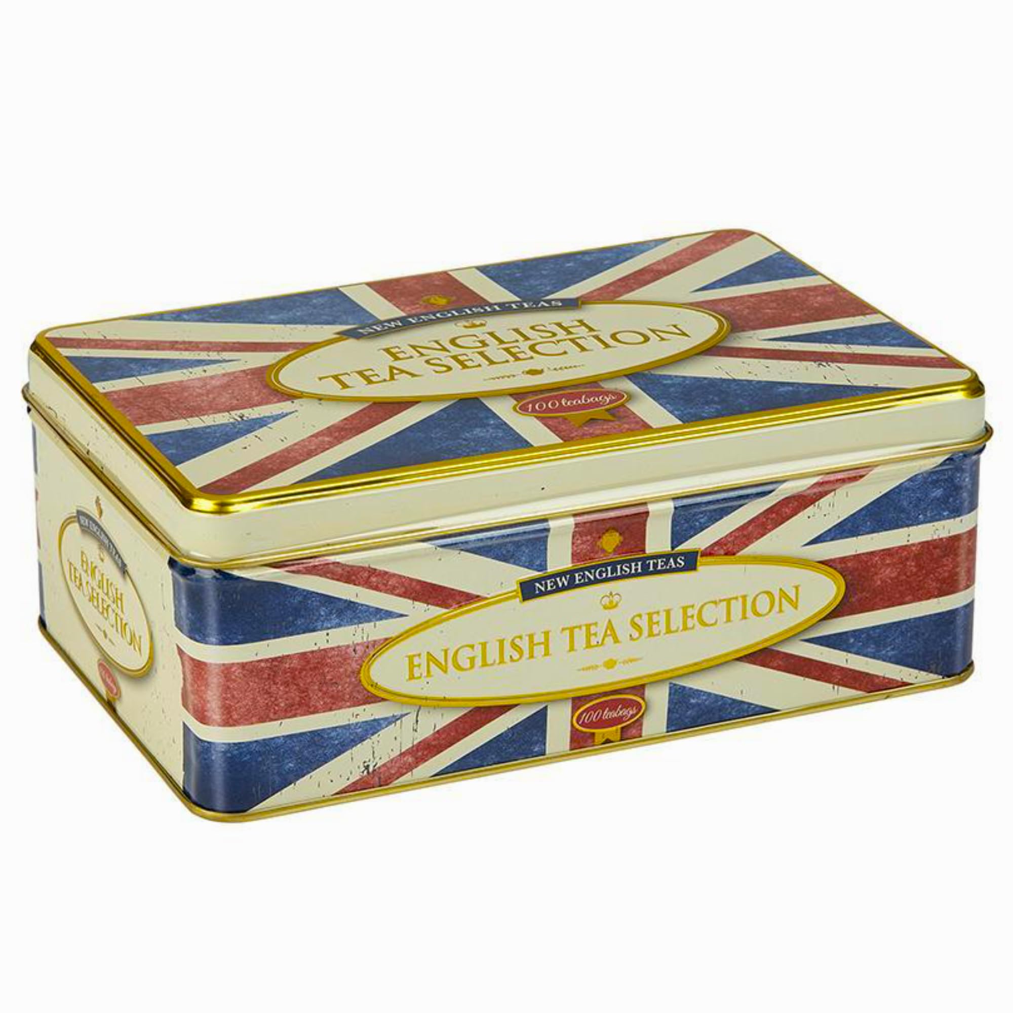 New English Teas Union Jack Tea Tin with 100 teabag selection