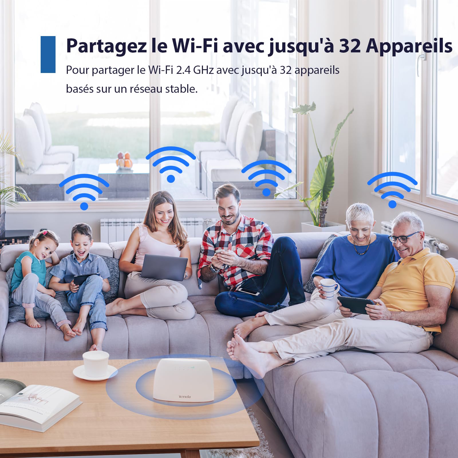 Tenda Routeur 4G LTE 150Mbps WiFi 300Mbps Modem Carte SIM 4G03