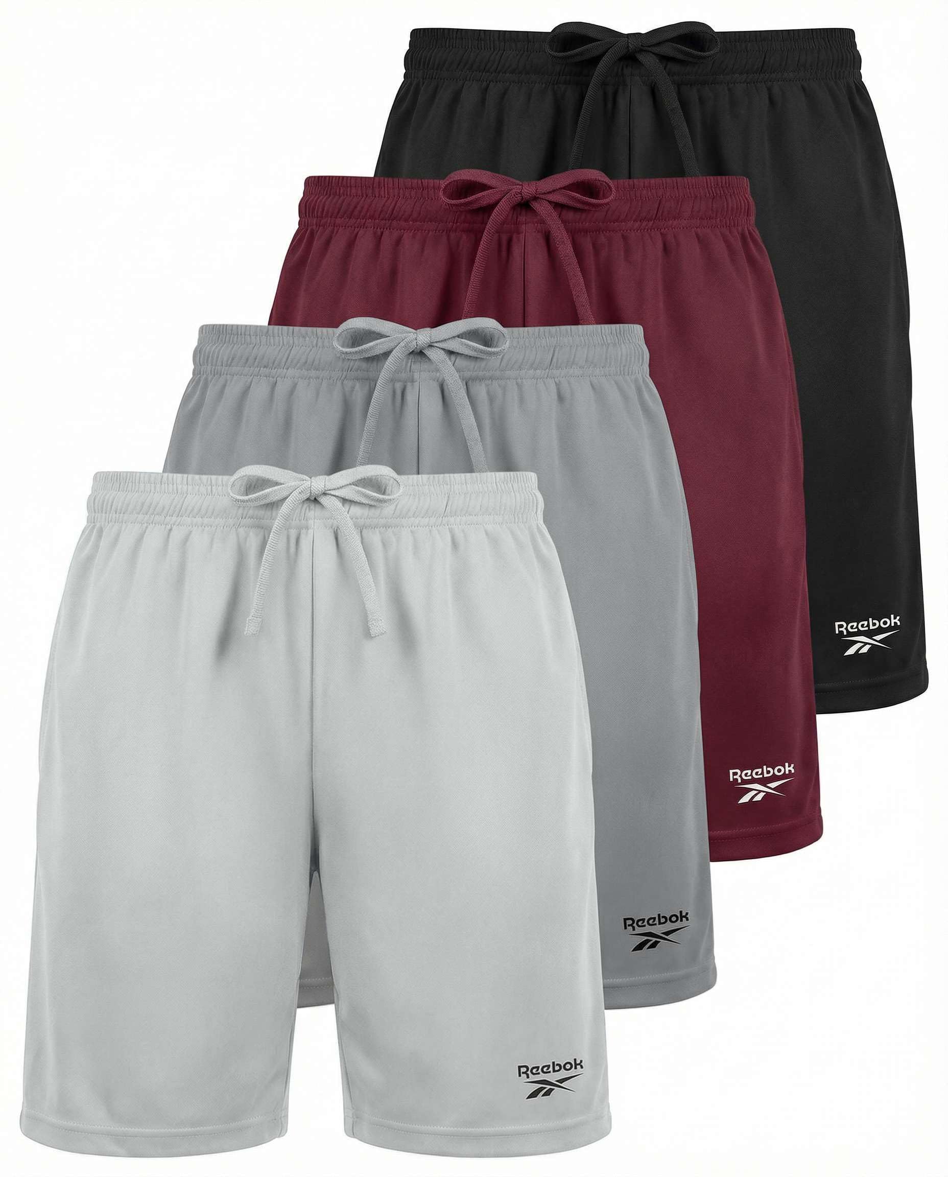 Reebok 4 Pack: Boys' Dry Fit Athletic Shorts - Kids Teens Youth Active Running Basketball Soccer Workout Short Size 6-18 — view 10