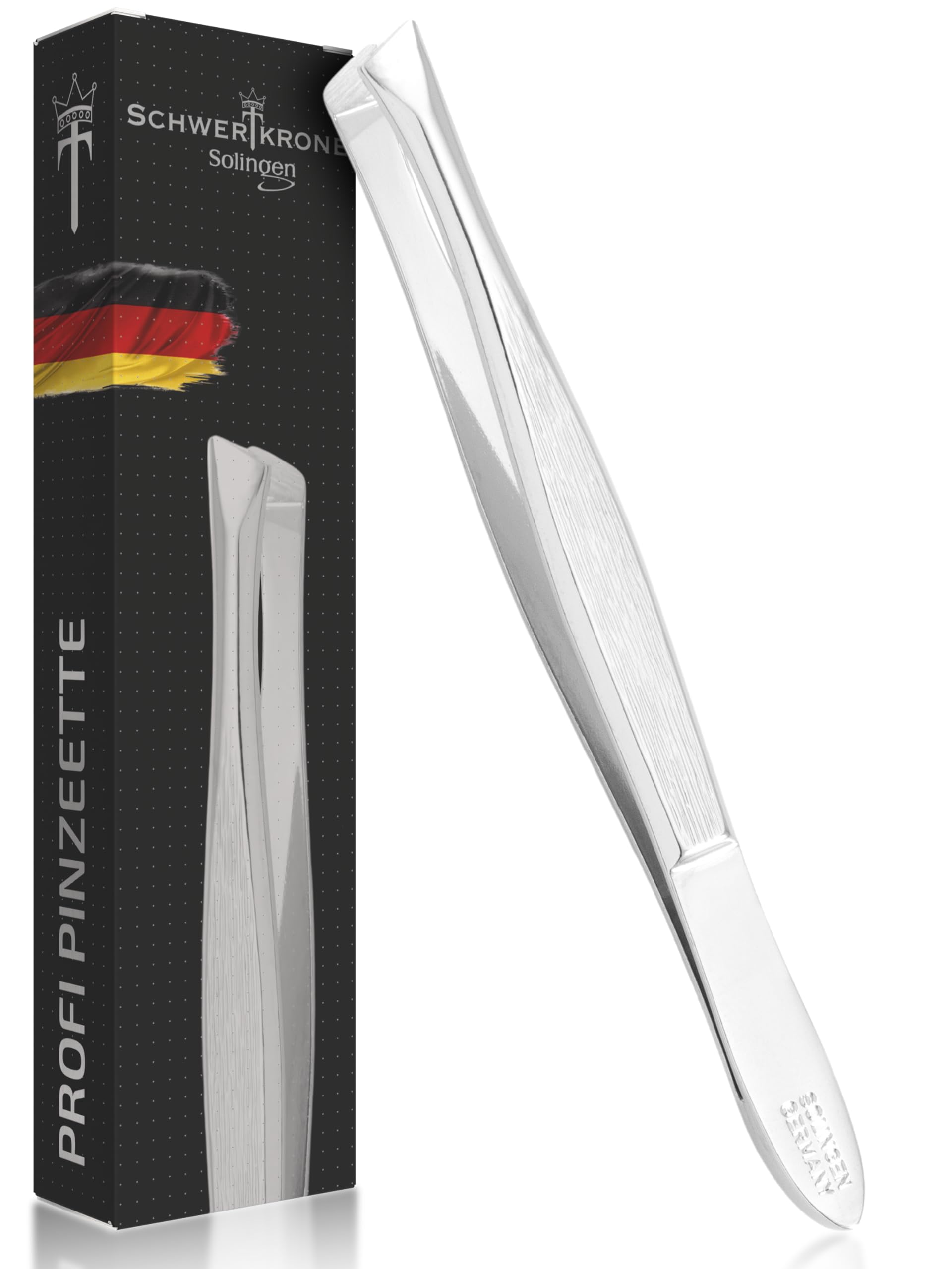 Schwertkrone Profi Solingen - Pinzas para depilar cejas (8 cm, oblicuas)