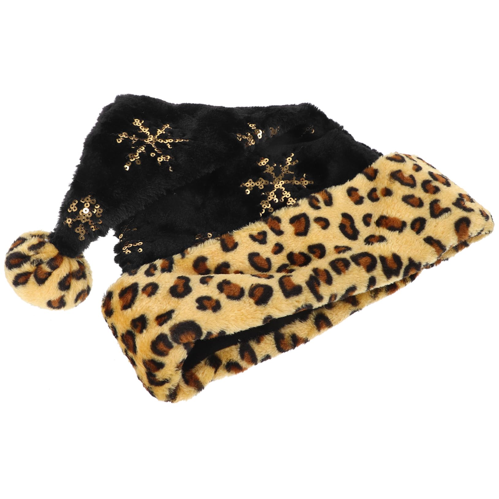 Veemoon 4stücke Leoparden Weihnachtsmütze Für Erwachsene Weiches Plüschmaterial Festliche Nikolausmütze Mit Glitzer Für Weihnachten Und Neujahr Unisex Partyzubehör