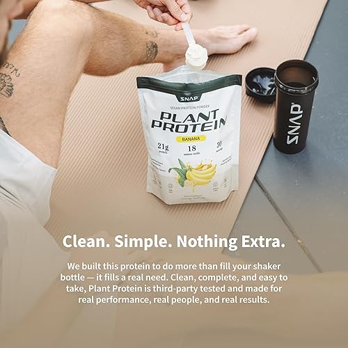 Miniatura 8 de Snap Supplements Polvo de proteína vegana orgánica a base de plantas en polvo de proteína que aumenta el óxido nítrico, aminoácido BCAA para el