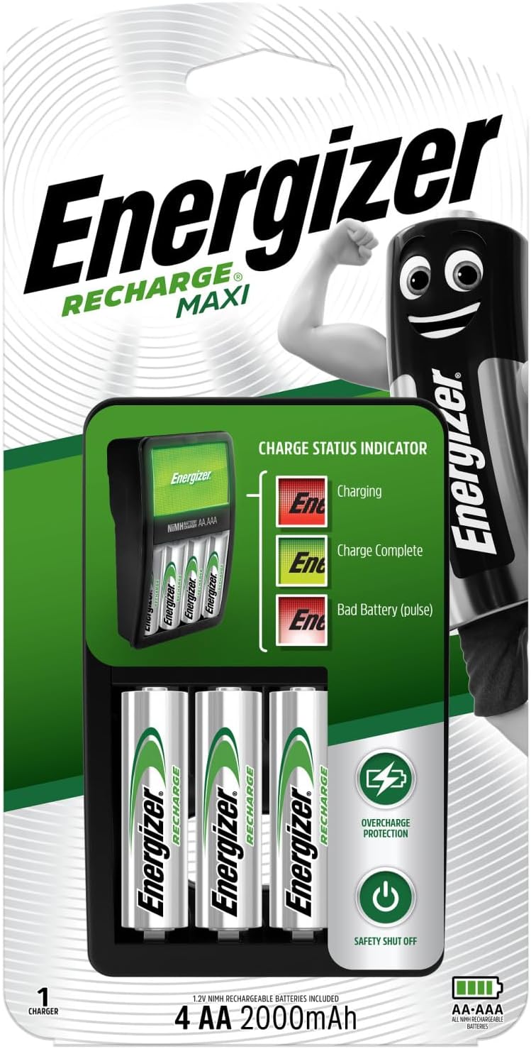 Charger Maxi for AA & AAA Batteries With 4 AA Rechargeable Batteries