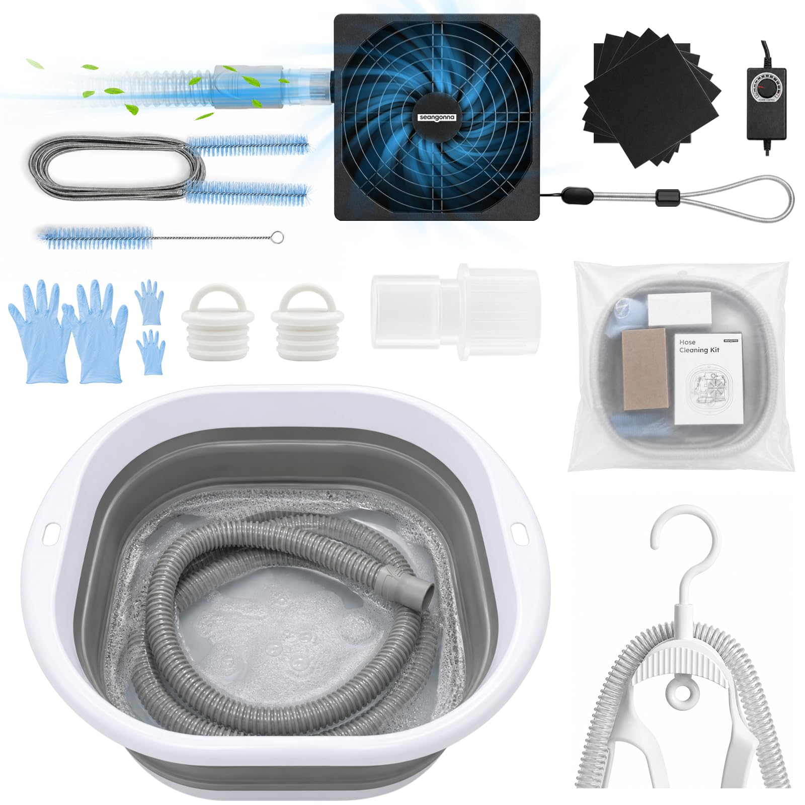10 Packs CPAP Cleaning Kit with Hose Dryer, Cleaning Supplies for 22 Tubing