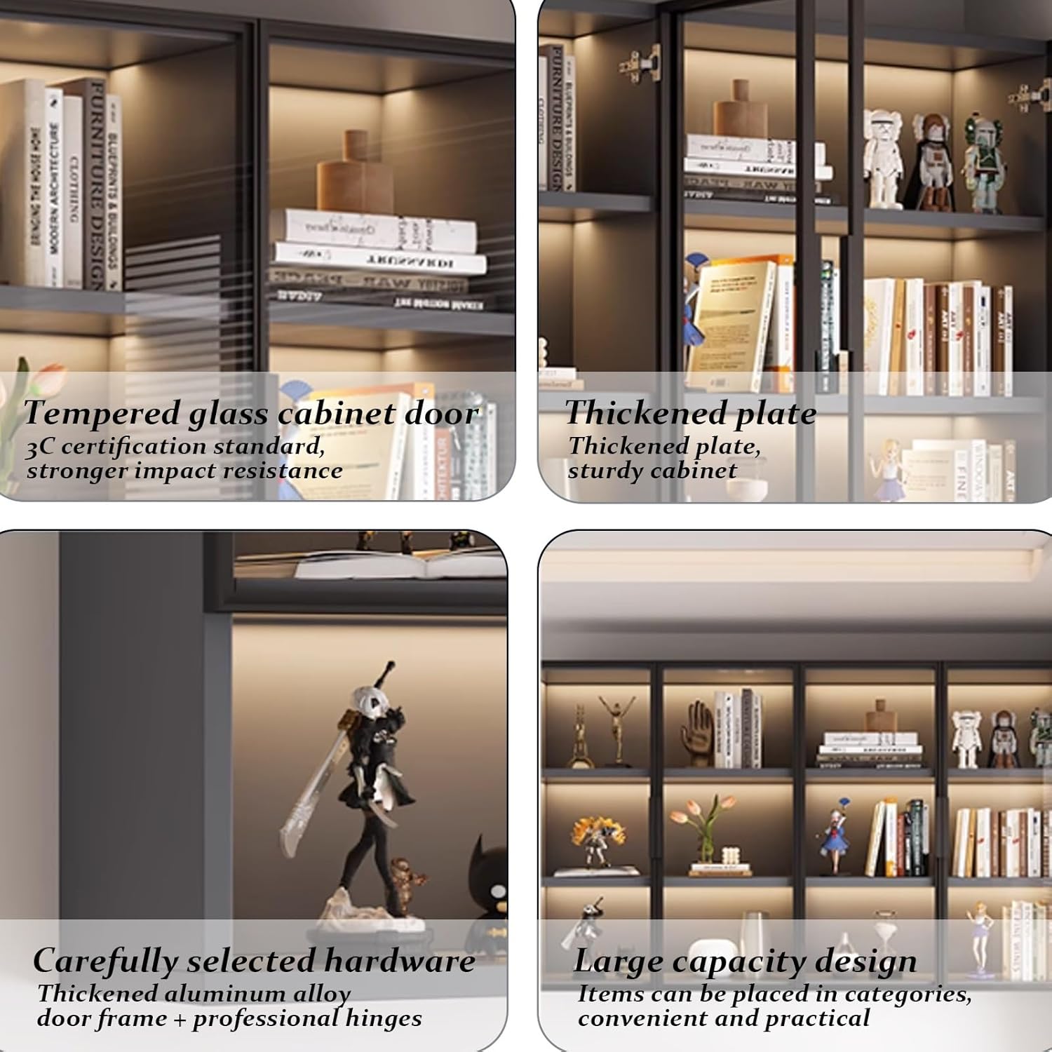 Wall Mounted Kitchen Cabinets Storage with Glass Doors, Wall Cabinet for Bathroom Kitchen Wall Hanging Rack, Display Cabinet Bookshelf Restaurant Hand-Made Model Wall Bookcase,A-90*35*65/35.4*13.8