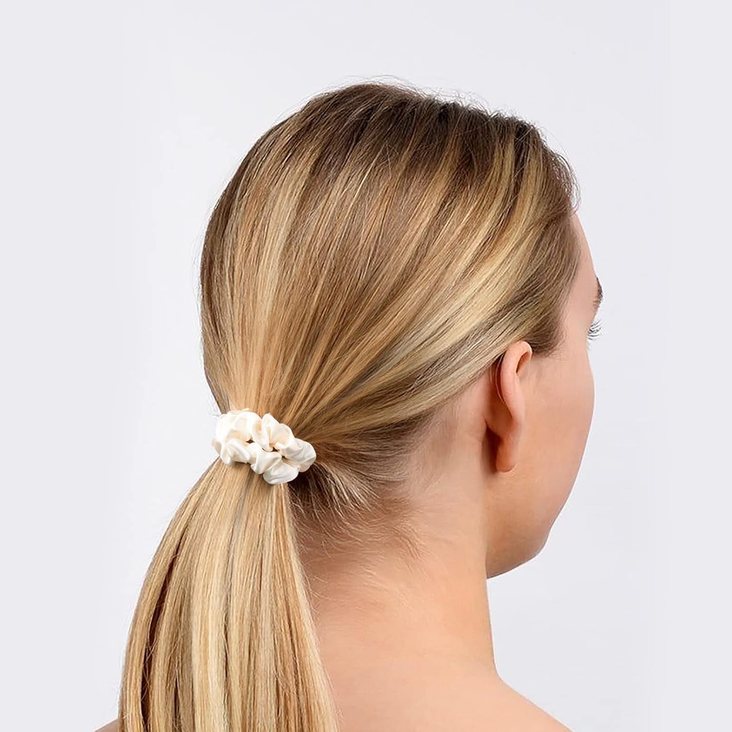 8 Pack Satin Scrunchies - Soft Hair Ties & Accessories for Women's Bachelorette Party, Bridesmaid Proposal Gift (Ivory & Sage Green) - Image 7