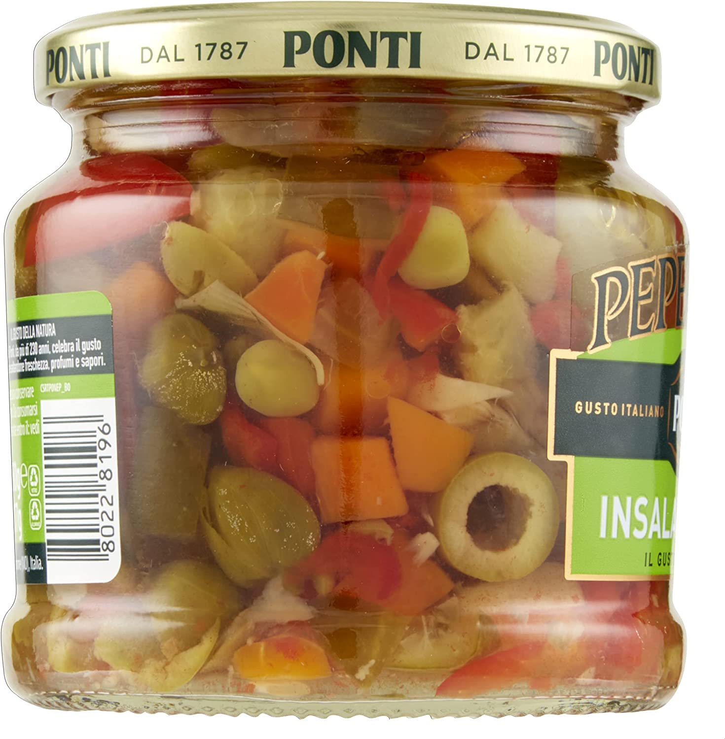 Ponti Peperlizia Reissalat 350 g Gemischtes Süß-Sauer-Gemüse, Reis- und Nudelgewürz, 6er-Set