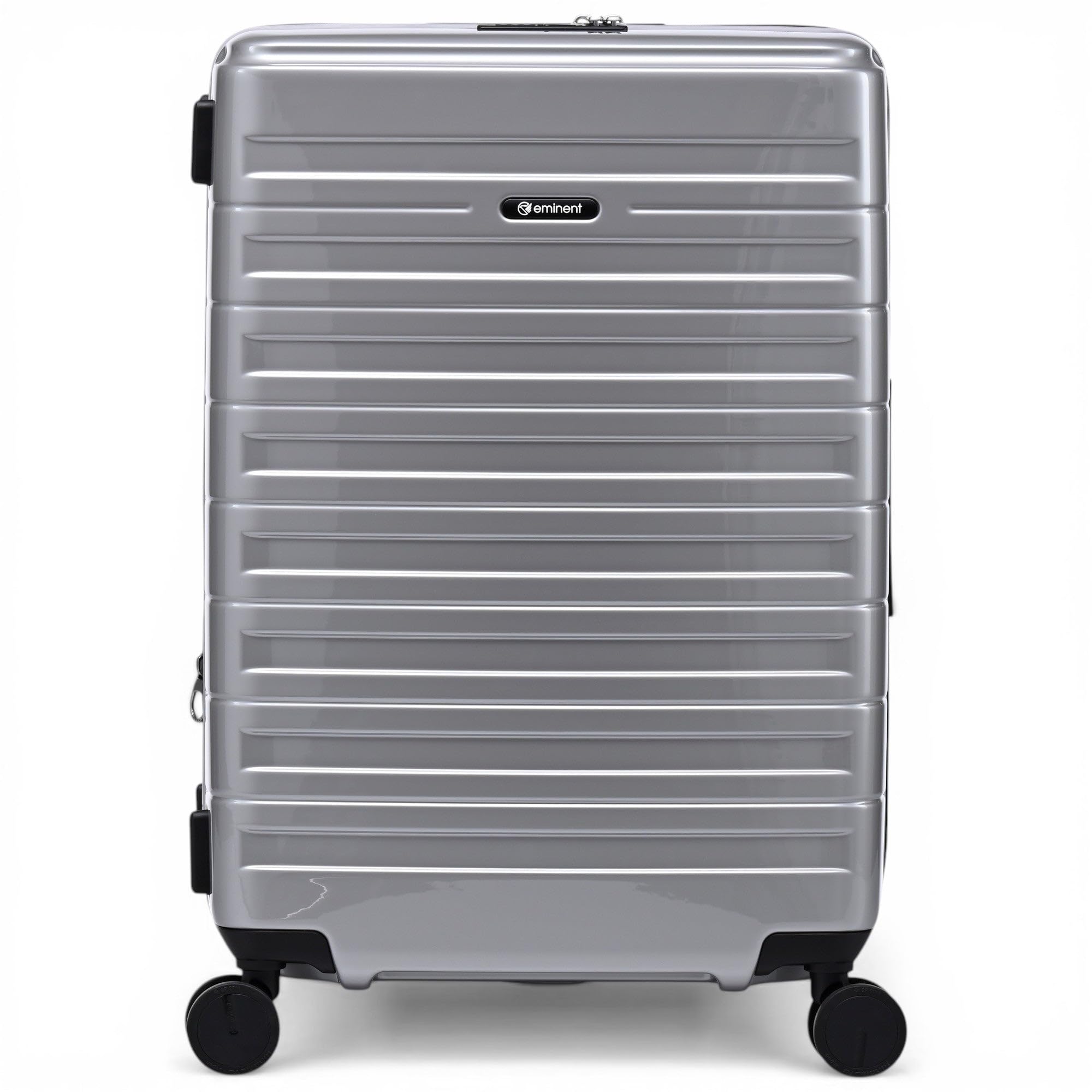 Eminent Voyager Walizka Średnia Twarda, Trolley Podróżna na Kółkach | Walizka średnia podróżna, 3,4 kg, 71L, rozszerzana 67x44x26/30, zamek TSA, 4 kółka, bagaż rejestrowany, Srebrny