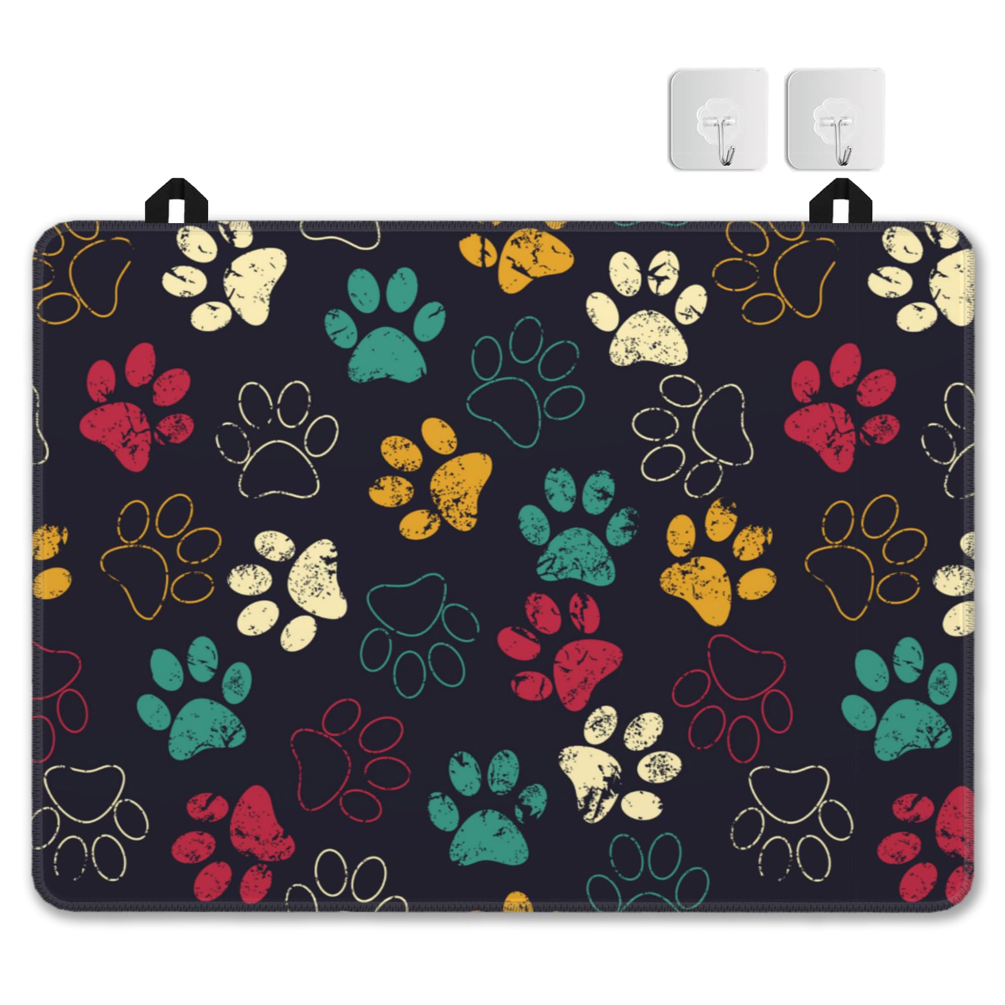 Stove Top Cover for Electric Stove，Christmas Kitchen Decor Dog Paw Extra Thick Natural Rubber Glass Top Protector, Prevents Scratching, Expands Usable Space 28.5'' x 20.5''
