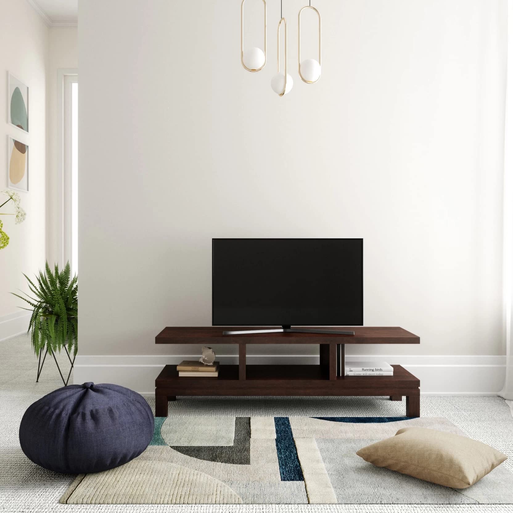 THANGLALA Sheesham Wood TV Entertainment Stand with Open Shelf Storage | Wooden Floor-Standing Unit Cabinet Furniture for Living Room, Bedroom and Home (Walnut Finish) (B0BYS9YYHM) Amazon Price History, Amazon Price Tracker
