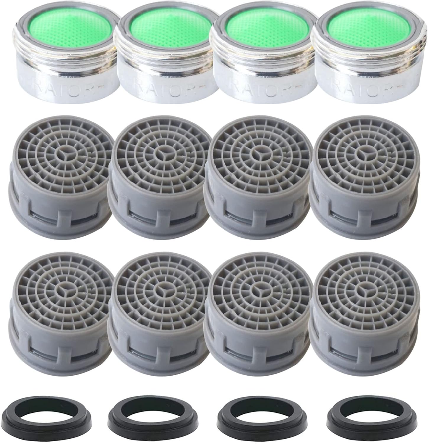 12 Pieces Faucet Aerators Water Tap Aerators Faucet Flow Restrictor Replacement Parts Insert