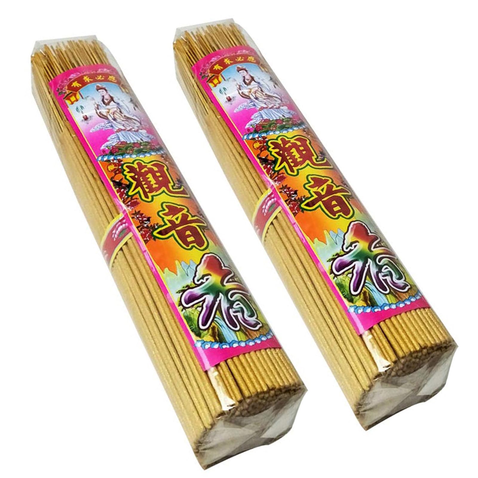 Wxmyozr Yellow Chinese Joss Sticks Incense Sticks(340 Sticks),Traditional Guanyin Incense Bamboo Stick Incense For Buddha-Worship Ancestor Worship Home Temple,Two