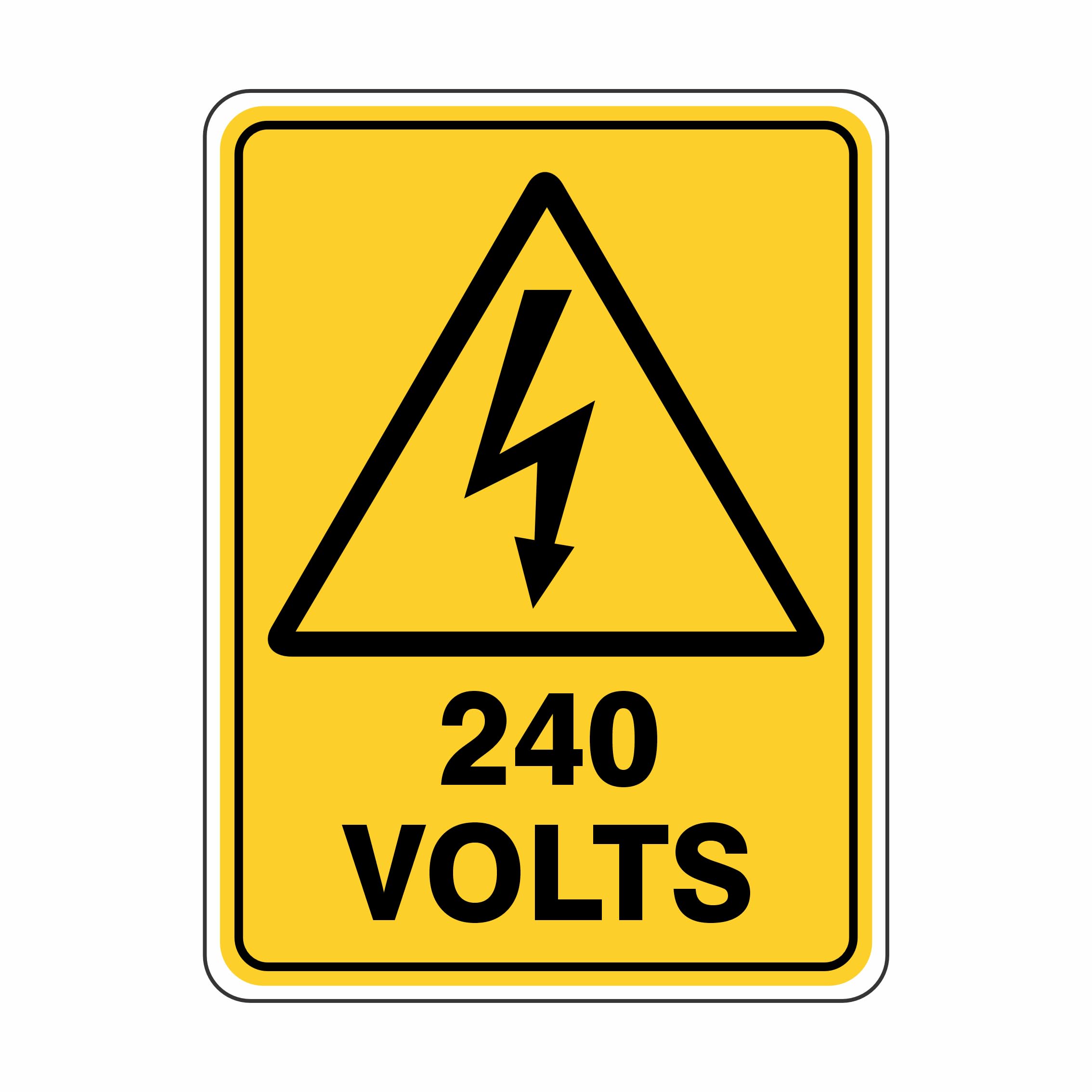 240 Volts with Symbol Warning Signs Metal Tin Sign 8 x 12 inch for Industrial & Commercial