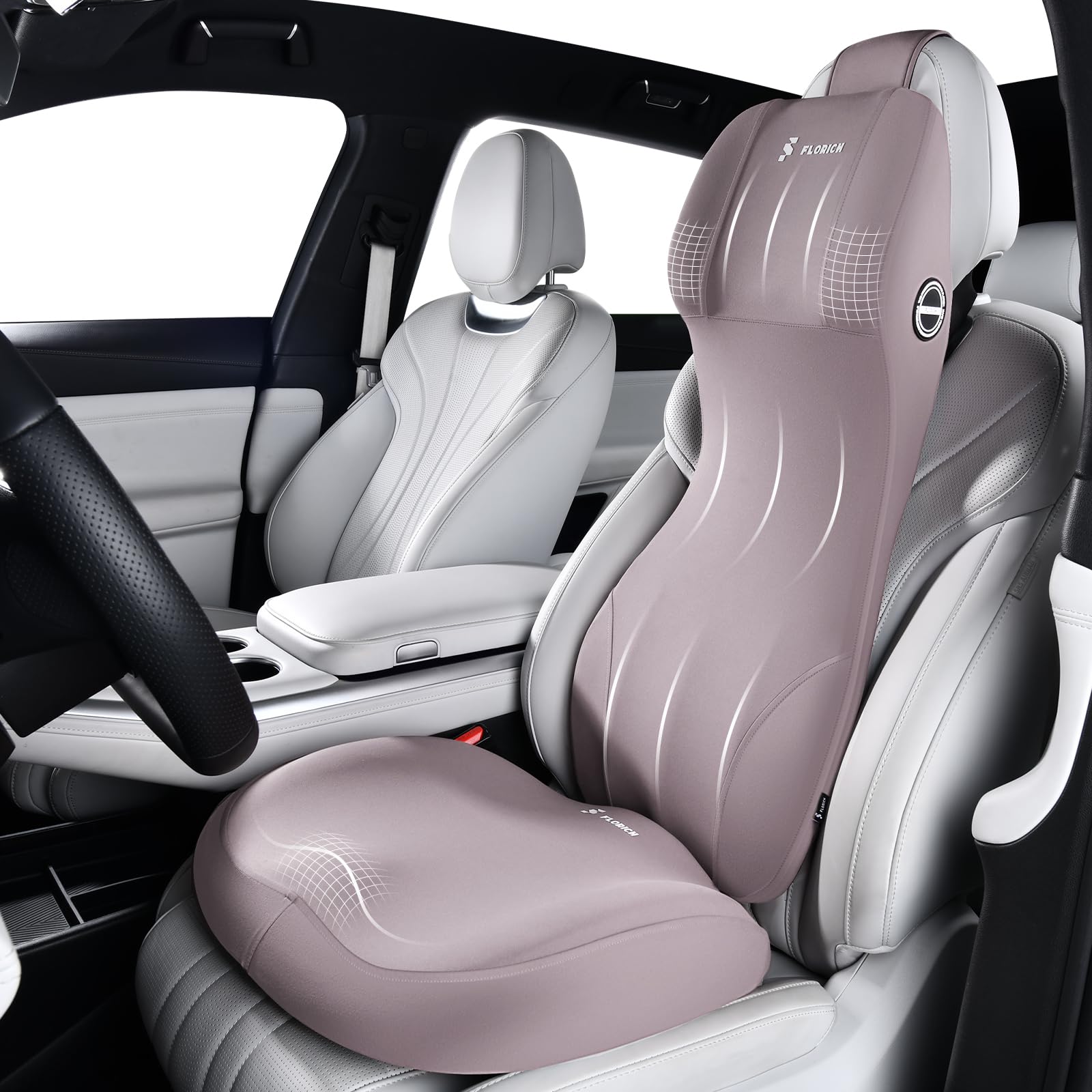 FLORICH Car Seat Cushion with Neck Pillow Lumbar Support Kit