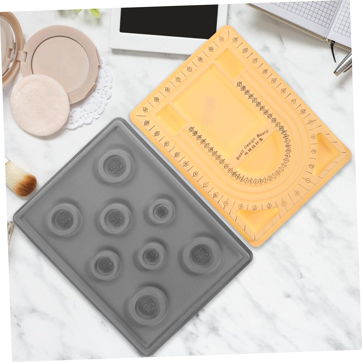 jojofuny 2pcs Bead Jewelry Making Board Beading Trays Scale Jewelry Design Boards for Bracelet Necklace Diy Craft