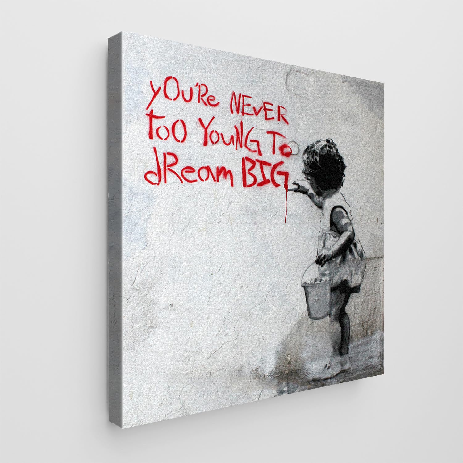 Giallobus - Gemälde - Banksy - - Standardleinwand - 50x50-16 - Nie zu jung - Bereit zum Aufhängen - Moderne Gemälde