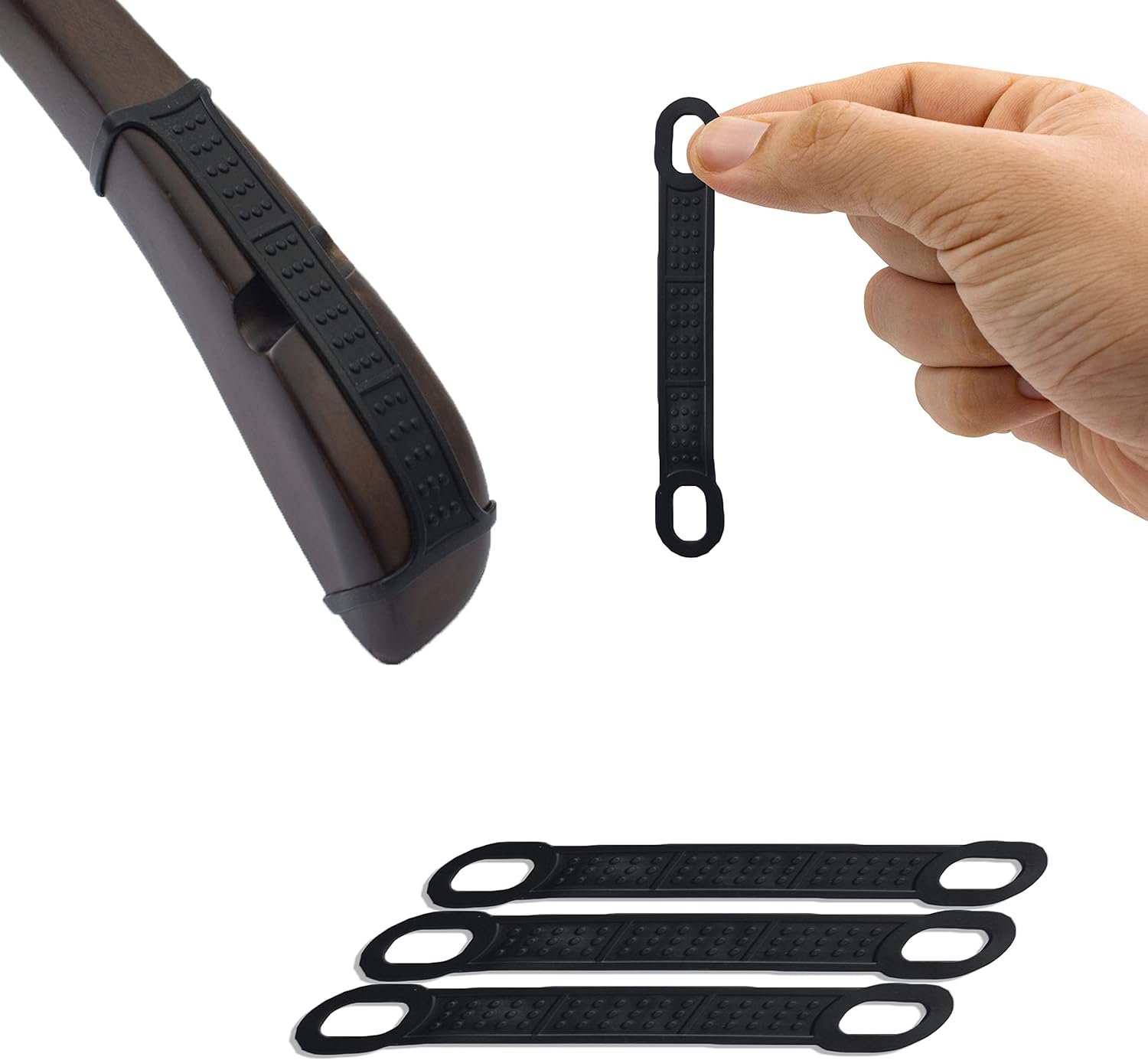 AMIFF Non Slip Rubber Hanger Grips 3.74" x 0.45", Pack of