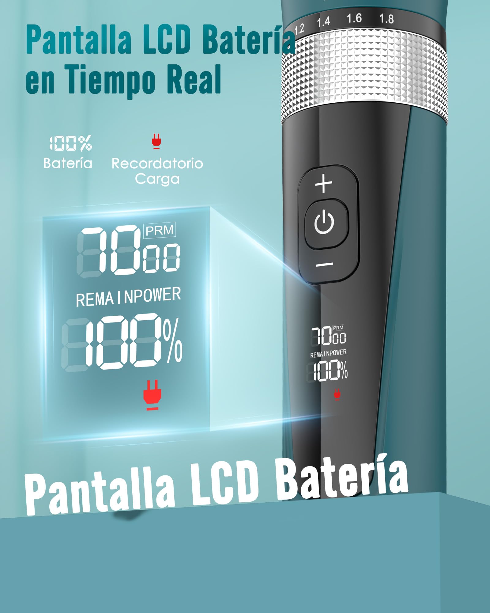 oneisall Cortapelos para gatos para pelo largo enmarañado, kit de aseo de gatos de 5 velocidades, inalámbrico, bajo ruido, cortadora de pelo de mascotas, afeitadora para perros, gatos, animales