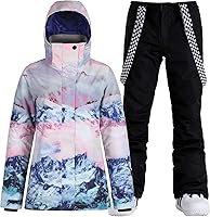 GSOU SNOW Women's Ski Jacket & Pants Set - 15K Waterproof Windproof Insulated Snowsuit for Skiing Snowboarding