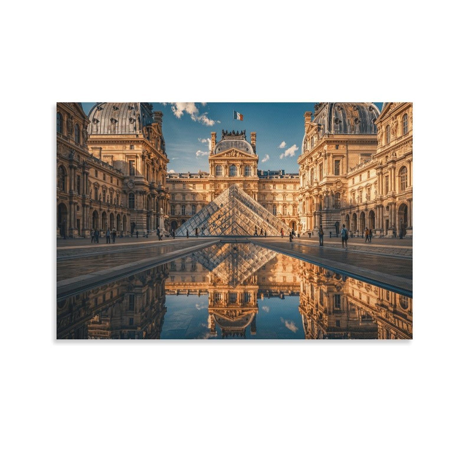XPASHIQWC Louvre Museum Paris Wall Decor Poster Giclee Canvas Prints Modern Wall Art Picture Wall Hanging for Home Decorations 24x36inch(60x90cm)
