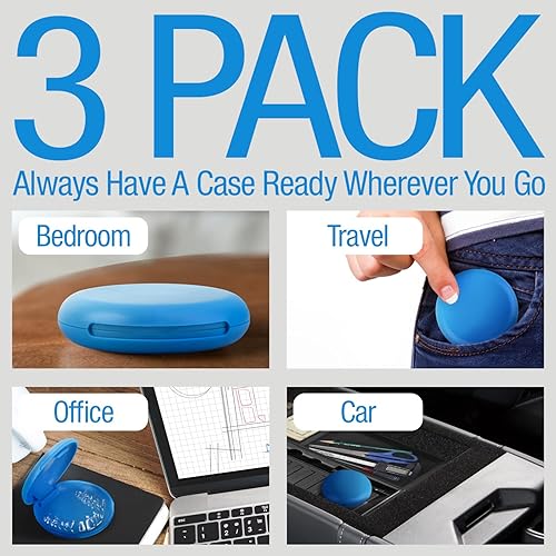 Miniatura 2 de IMPRESA Paquete de 3 fundas delgadas para electrodomésticos dentales - Estuche de retención de bolsillo seguro - Plástico sólido Ming - Cierre de