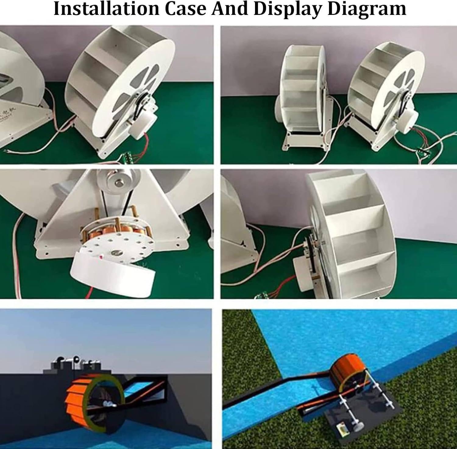 Generador de energía hidroeléctrica con Rueda de Agua, generador de Rueda de Agua de Baja Velocidad, microgenerador de turbina hidroeléctrica, para generación de energía al Aire Libre 100W