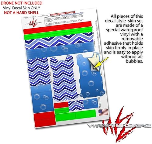 Miniatura 4 de Skin Decal Wrap 2 Pack para DJI Ryze Tello Drone Zig Zag Blues Drone no incluido