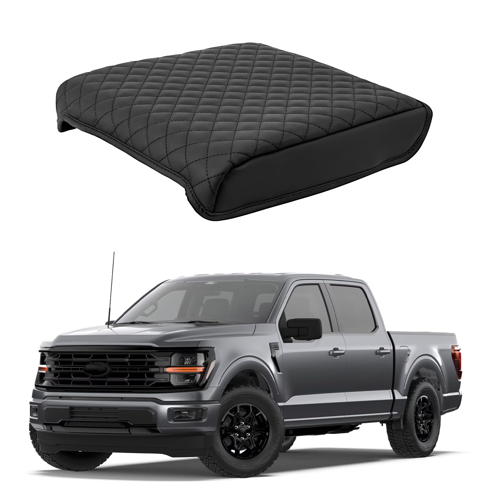 Center Console Armrest Cover Compatible with Ford F150 2021-2026 Protector Interior Accessories(Only fit for Work Surface Console)