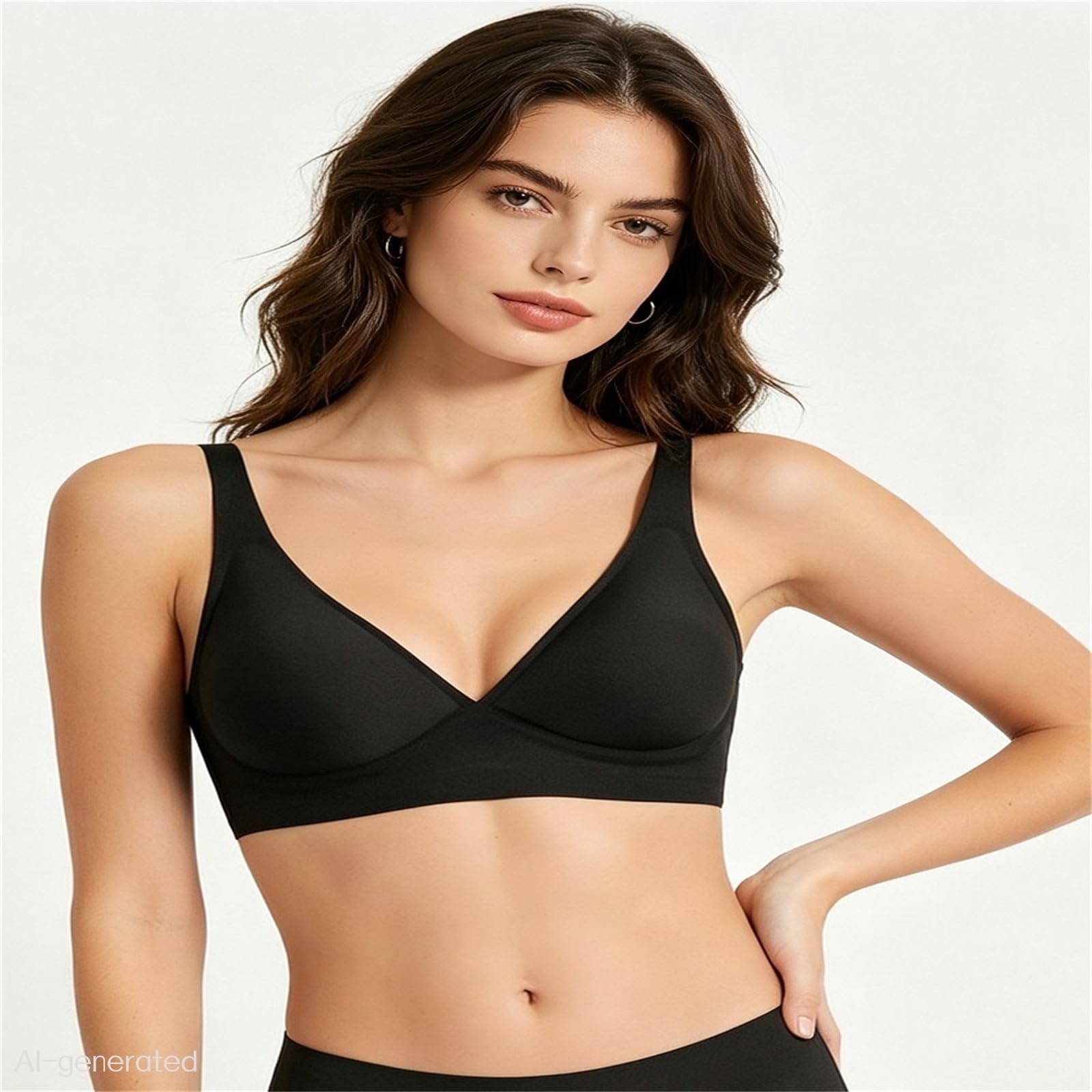 Sujetadores para mujer, sin costuras, sin costuras, escote en V profundo, sin aros, soporte suave, delgado, cómodo, espalda en U, lencería diaria