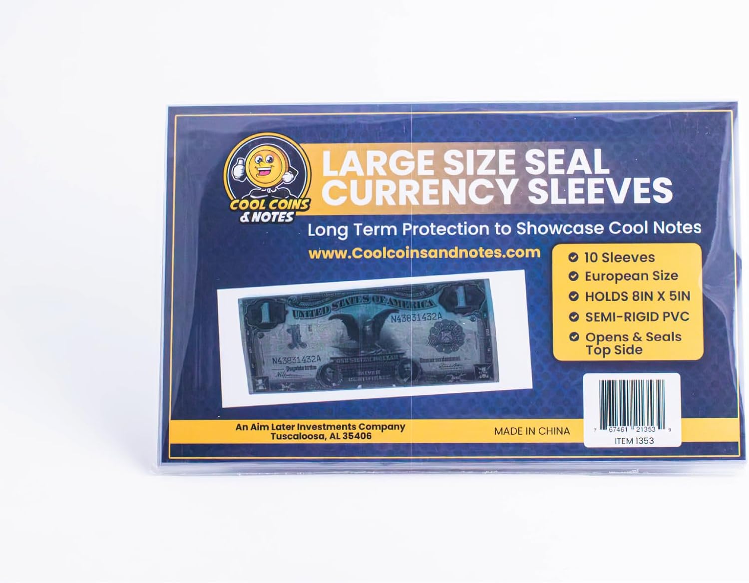Banknote Currency Seal Sleeves Large European Size Currency Topload Holders Notes Cool Coins & Notes