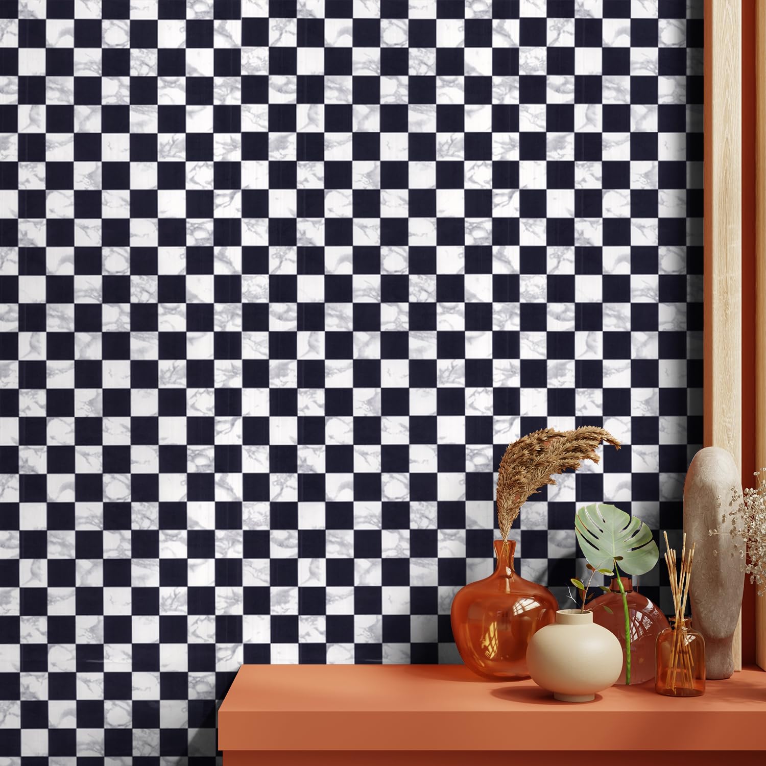 Asian Paints EzyCR8 Exotic Checks | Self Adhesive Wallpaper (45x500cm)| DIY Wall Decor|Water-Resistant| Living Room|Puja Room| Multi Surface Application, Kids Room, Play Room (B0B7WWRF1D) Amazon Price History, Amazon Price Tracker