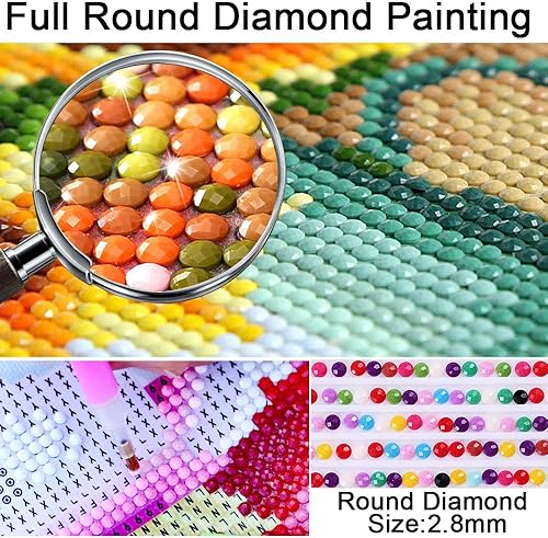 Miniatura 8 de Kits de pintura de diamantes 5D para adultos y niños, suministros de arte de diamantes cuadrados completos, pintura por número para adultos, kit de