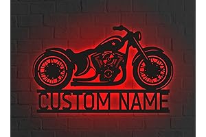 Customizable Motorcycle Wall Art: Light Up Your Garage with Personalized Metal Decor