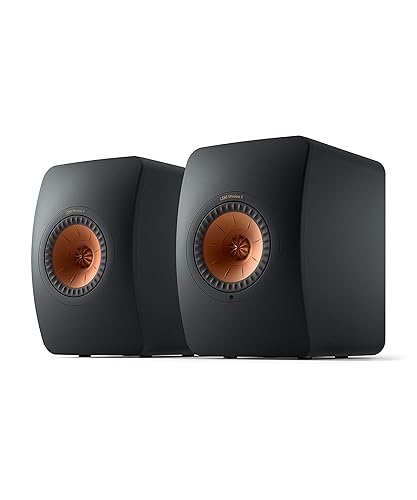KEF LS50 Wireless II Powered Bookshelf Speakers - Pair (Carbon Black)