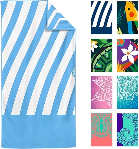 Toalla de microfibra, para playa, para piscina, natación, ducha, viajes, ligera, de secado rápido, libre de arena, compacta y fácil de llevar,