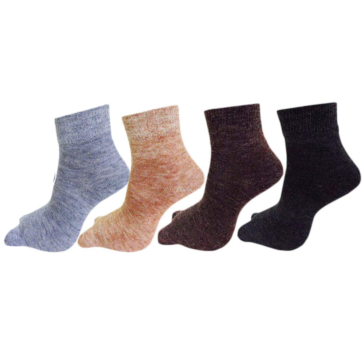 Women's Woolen Ankle Length Multicolored Socks (Pack of 4 Pairs) -A-image-28
